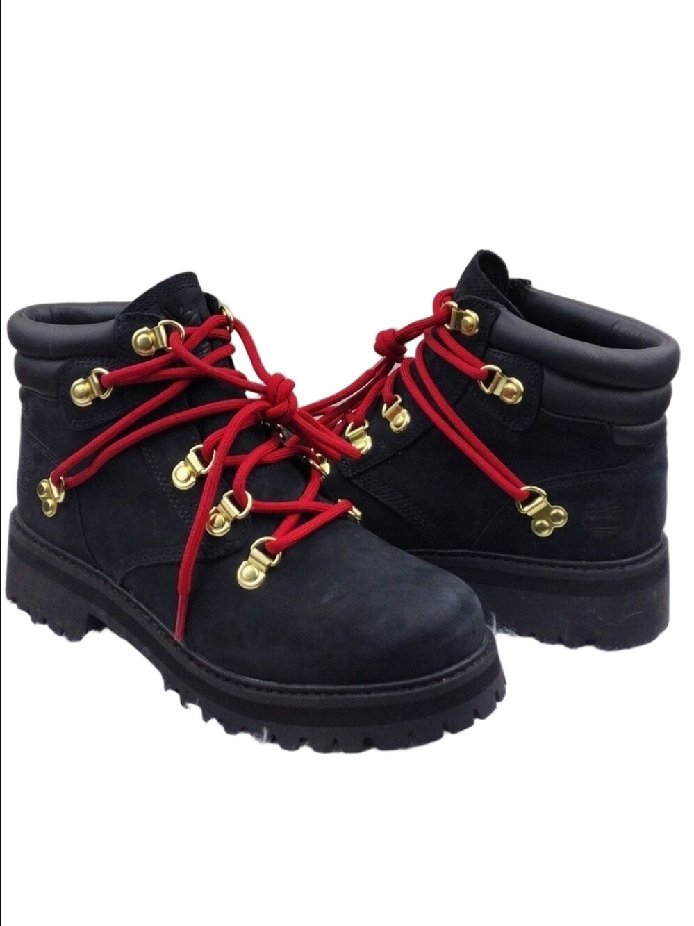 Timberland Heritage Rebotl Black Nubuck Leather D-Ring Lace Up 6" Vibram Boot